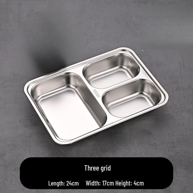 304 Stainless Steel Divided Canteen Tray
