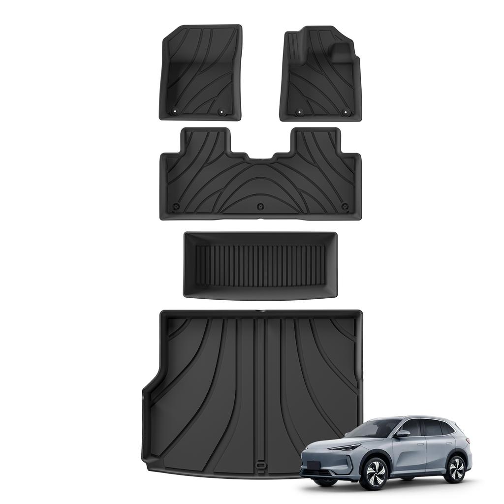 LUCKEASY Right Deive for Geely Galaxy EX5 (UK Version) 2024-2026 Car TPE Floor Mats Lower Trunk Mat Cargo Liner TPE Accessories