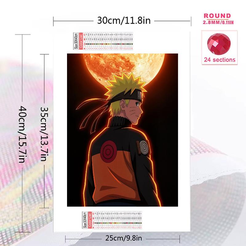 Naruto Uzumaki Pattern 3pcs 100% Round Full Drill 5D DIY Diamond Painting Embroidery Cross Stitch Rhinestone Décor