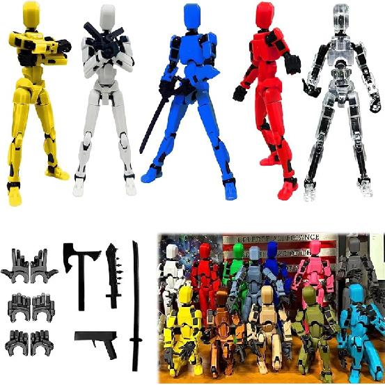 (Assembly Completed) Titan13 Action Figure Set,Upgrade Lucky Robot 13 Action Figure,3D Printed Multi-Jointed Movable,Nova 13 Action Figure for