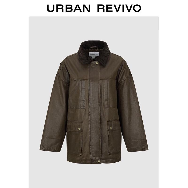 

UR2025 Женская стеганая куртка пэчворк с вельветовым воротником S