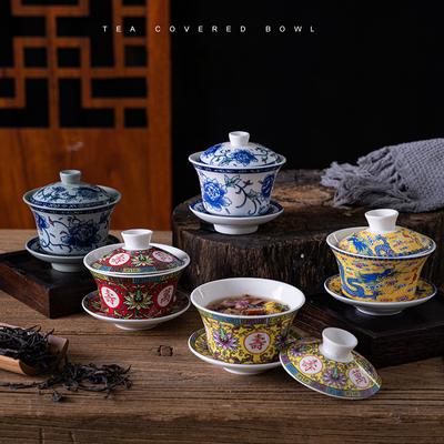Chinesisches Kungfu Gai Wan Teeservice, China Glas Teeservice, Dehua Gaiwan Tee, Porzellan Teekanne, Teeservice für die Reise, Schöner einfacher Wasserkocher