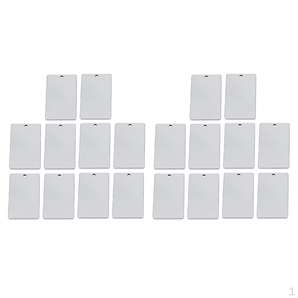 

20шт прямоугольные пустые штампованные бирки подвески DIY гравировка ювелирные изделия 9x25mm