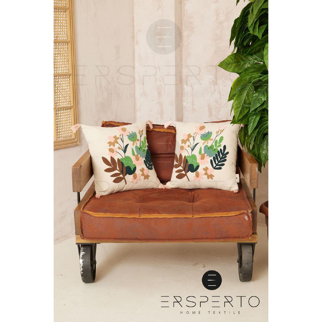 Flower Tassel Linen Decorative Throw Pillow Cover Pillow Case 1 Piece 43x43cm