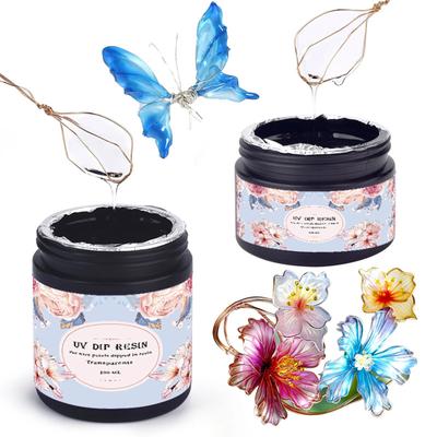 Pratik UV Daldırma Reçine Seti 50g/100g Kristal Şeffaf Epoksi, Çiçek Dekorasyonu ve Takı Yapımı için 13 Tel ile