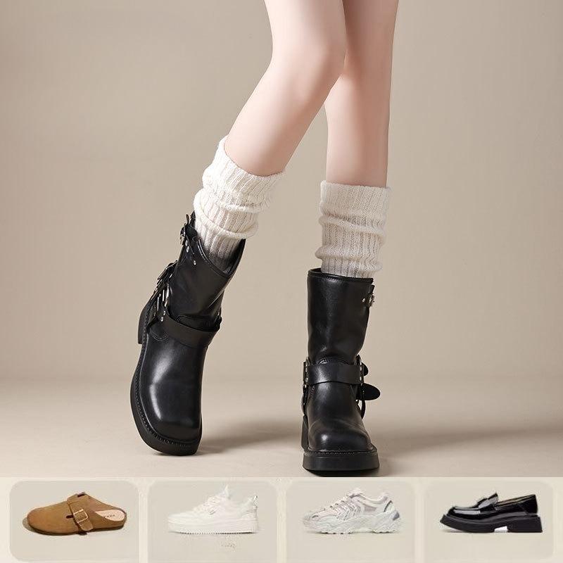 The Grey Calf Socks for Women's Autumn and Winter Are Slimming, Warm and Won't Fall Off. The Thigh-high Boot Covers