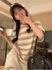 Retro Striped Round Neck Short-sleeved T-shirt Spring and Summer New Women's Loose Short-sleeved T-shirt