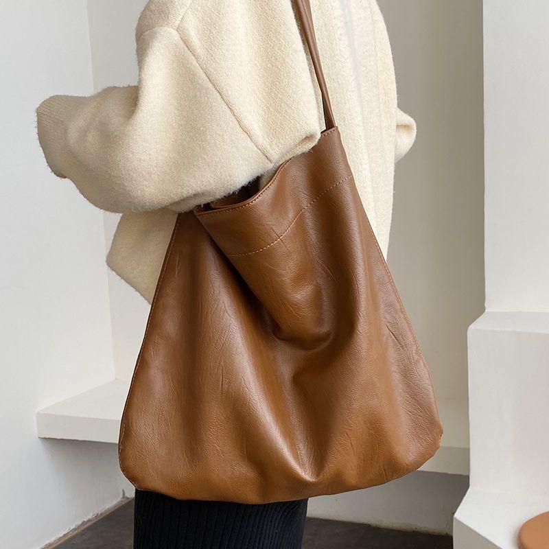 Fashionable Large Capacity Women's Autumn Winter Korean Style Casual Lazy Style Versatile Ins Retro Shoulder Bag