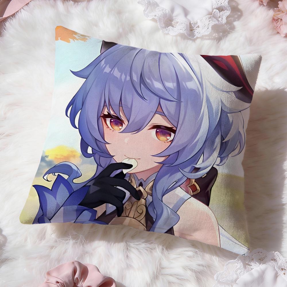 Ganyu Genshin Impact Cushion Cover Premium Comfort Reversible Pillow Cove -Two in One Design for Any Room & Car Interior