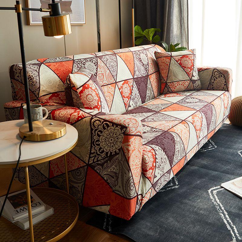 Printed Sofa Slipcover Stretch Sofa Covers For Living Room Pets Kids Chair Couch Cover I Shape Corner Sofa Anti-Cat Scratch