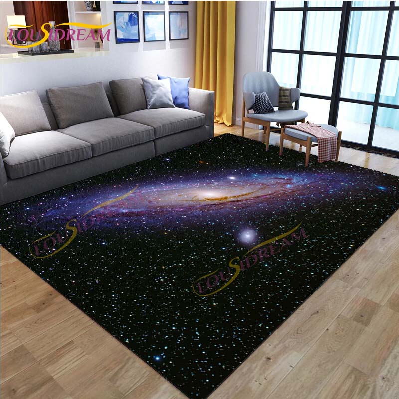3D Colored Space Mat Galaxy Rug Starry Sky Carpet for Living Room Bedroomt Sofa Planet Rug Nursery Play Rug Floor Mat Home Decor