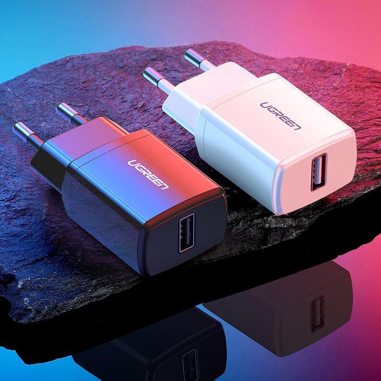 Ugreen 2.1A USB Wall Charger - High-Speed Power Adapter in Black (Model 50459)
