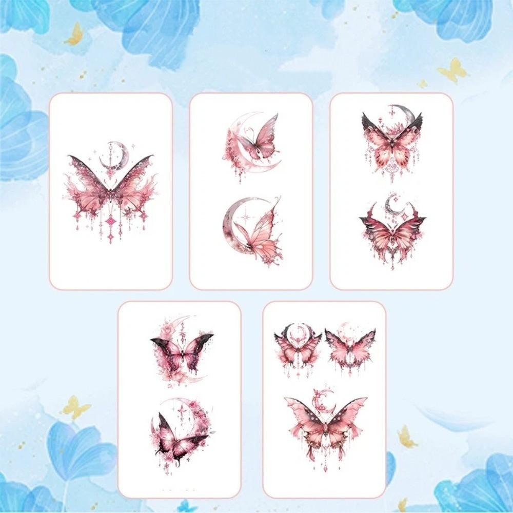 Waterproof Butterfly Tattoo Stickers Moon Pattern Body Art Tattoo Flower Tattoo Stickers Female