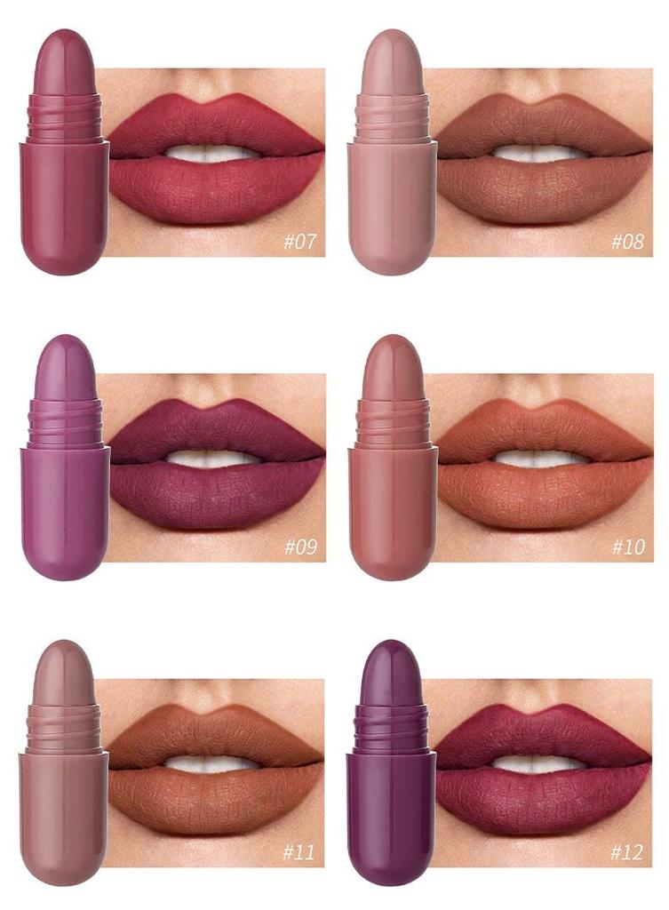 Magic Casa 18-Color Mini Matte Velvet Lipstick Set - Long-lasting & Non-transferable