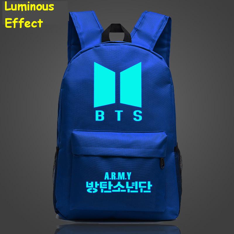 Bts Kpop Bangtan Boys Leuchtender Rucksack Mode Nylon Schulter Reise Tasche Schule