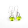 Natural Peridot Gemstone 925 Sterling Silver Jewelry Drop/Dangle Earrings 1.64" CE-1-6
