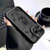 Sketch Rose Flower Design iPhone 14-17 Pro Max Case - Black Groove Edition