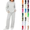 Lässiges 2-teiliges Set für Damen mit Hoodie und Hose mit weitem Bein für den täglichen Gebrauch