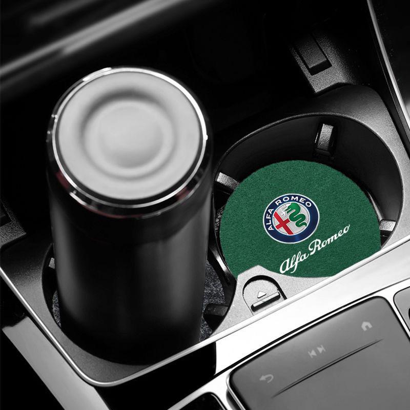 Car Water Coasters Non-slip Insulation Pad Round Cup Groove Mat For Alfa Romeo giulia stelvio giulietta 159 147 156 AccessoriesLR1 