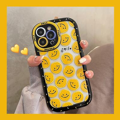 Cute Letter Smile Shockproof Bumper Fashion Phone Case For Iphone 14 Pro Max 11 12 13 Pro Max Funny Soft Clear Back Cover Case
