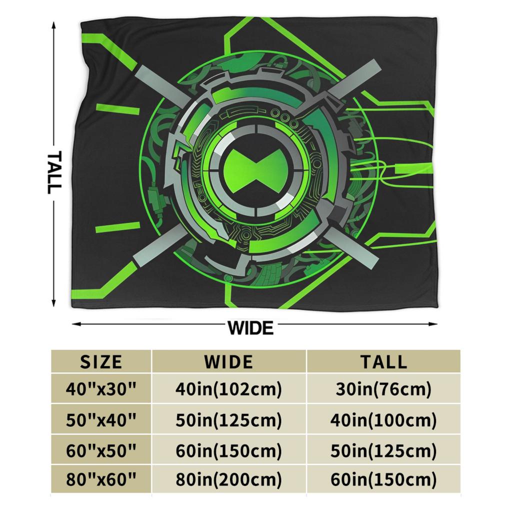 Ben 10 Omnitrix Unleashed Flannel Blankets  Warm Soft Bedding Throws for Couch Bed Picnic Aesthetic Bedspread Sofa Bed Cover