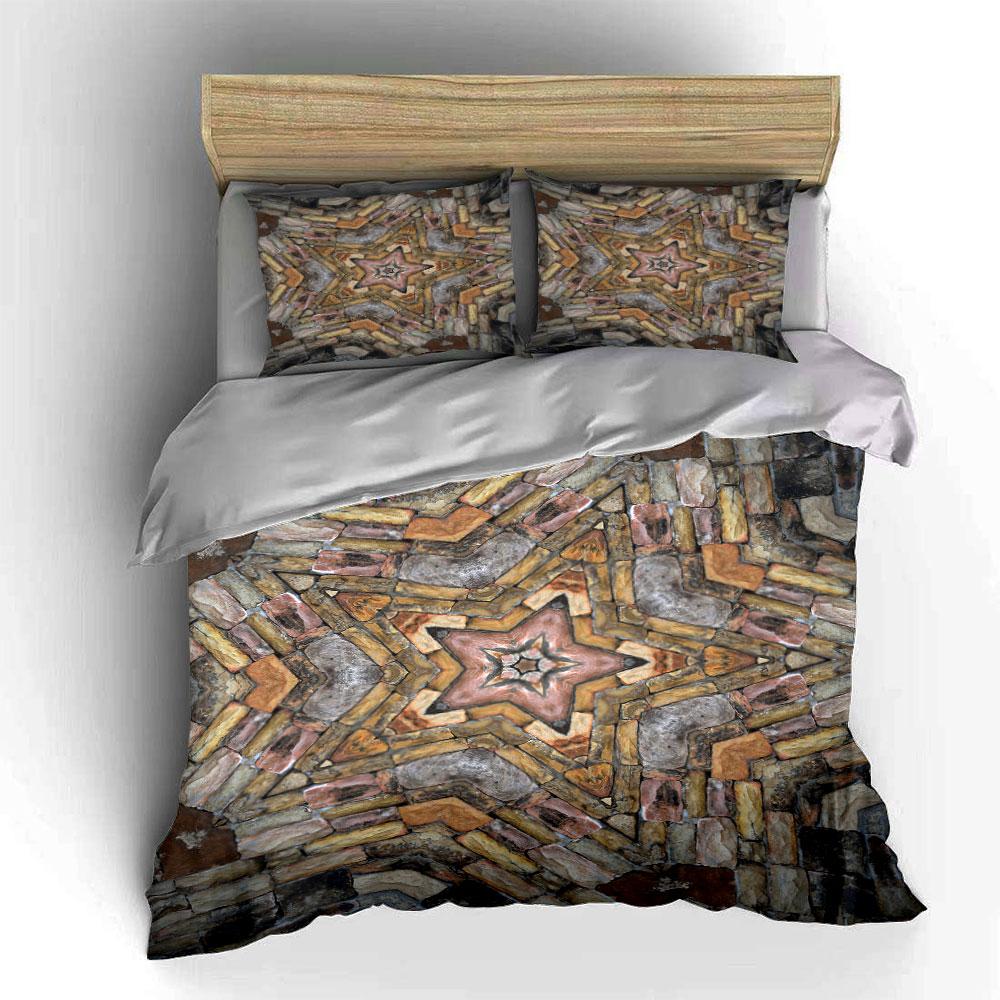 Stone-textured Star Pattern. Bedding Sets Duvet Cover Sets Duvet Covers Pillowcases(1 * Duvet Cover 2 * Pillowcases Without Duvet Insert)