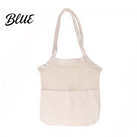 Breathable Shopping Bag Canvas Bag Mesh Splicing Design with Reinforced Picnic Carry Straps Grocery Tote for Fruits Vegetables Bread Snacks Strap