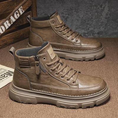 Stivali Martin da Uomo Retro High-Top 2024 - Scarpe in Pelle Stile Britannico per Casual & Lavoro