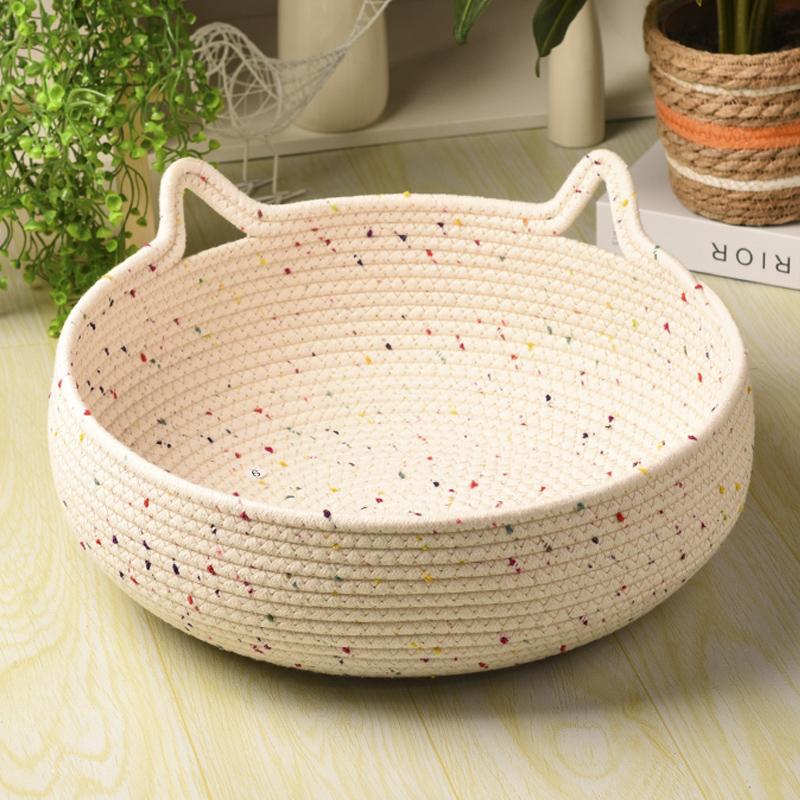 Cat Nest Cool Four Seasons Universal Vine Weaving Internet Celebrity Cat Nest Cat (Ivory,M) слоновая кость
