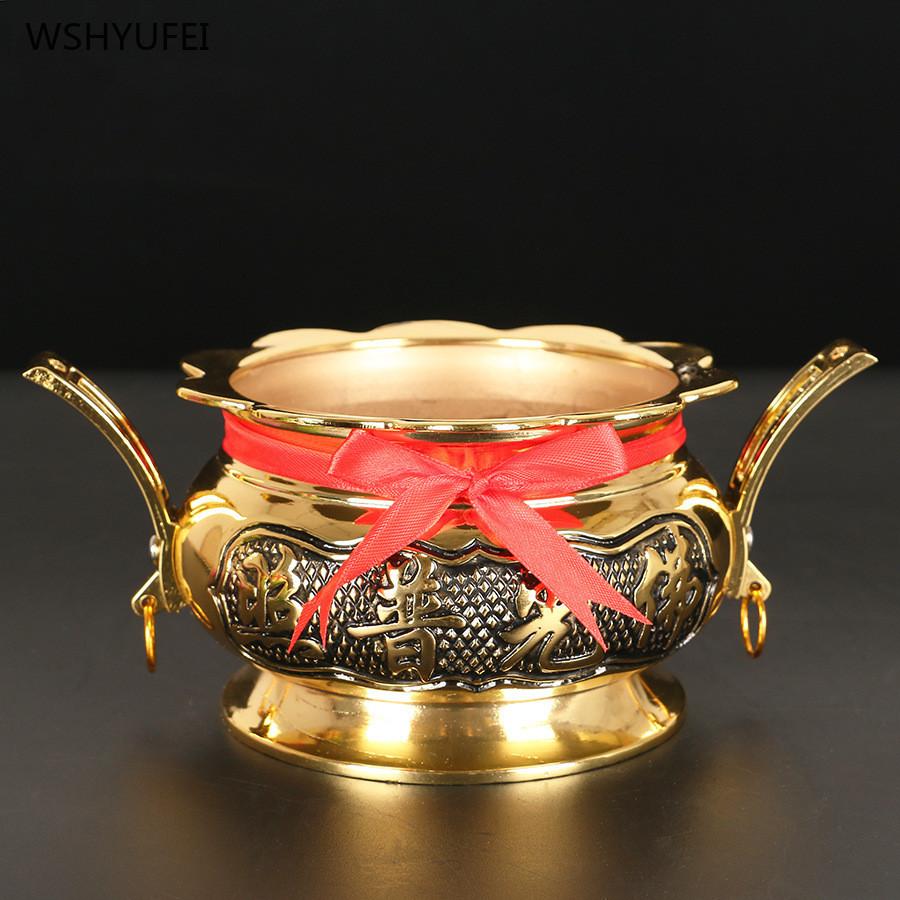 

Домашняя обстановка Буддийская храмовая утварь Двойная серьга из сплава Курильница для благовоний Бытовая курильница 4inch