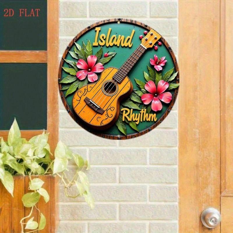 Round Retro Tin Sign Metal Wall Art 20x20cm for Living Room Balcony Home Decor
