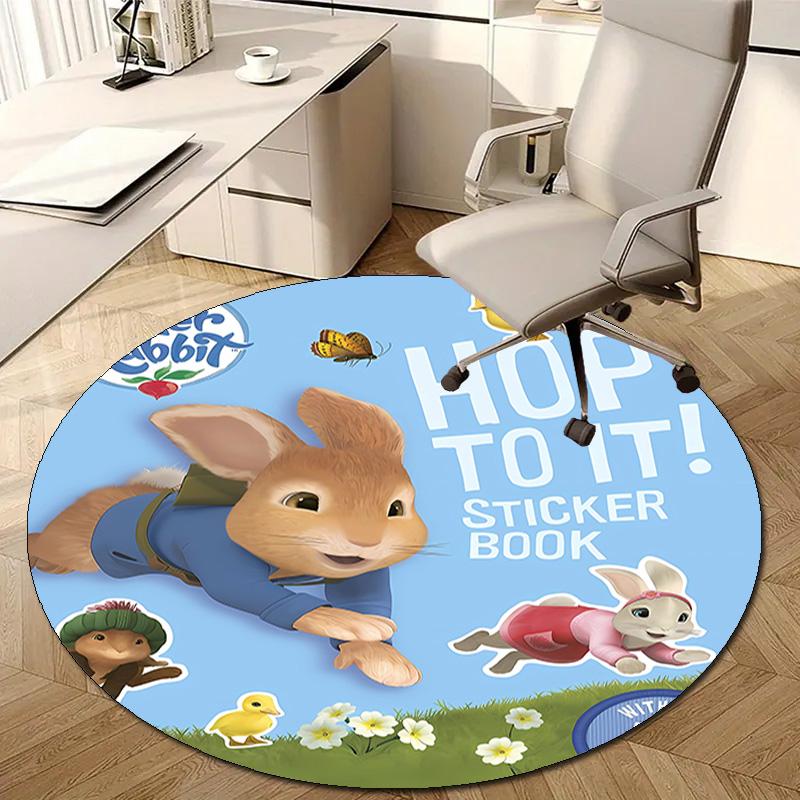 1pc Peter Rabbit2 Design Printed Area Round Carpet for Bedroom Living Room Home Decor Rugs Mat Non Slip Mat Rug for Bedside
