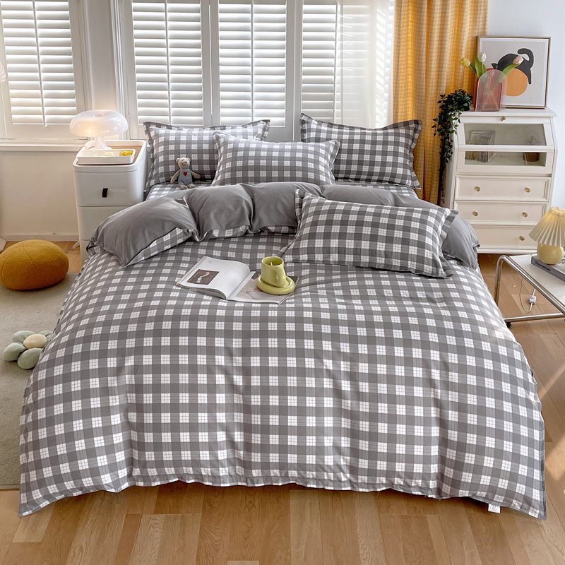 Four-season Universal Four-piece Set, Skin-friendly Cotton Quilt Cover, Bed Sheet, Double Bedding, Dormitory Three-piece Set