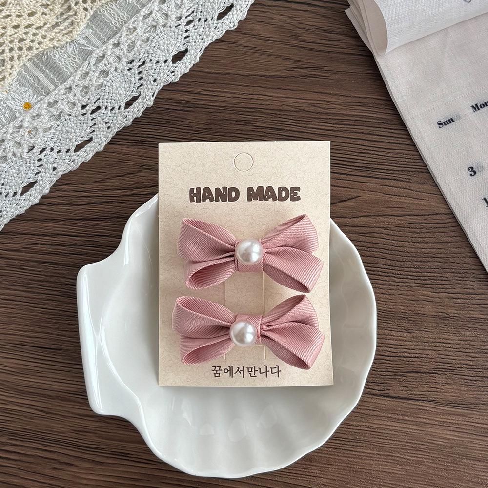 

Корейская двухслойная заколка для волос с жемчужным бантом для девочек