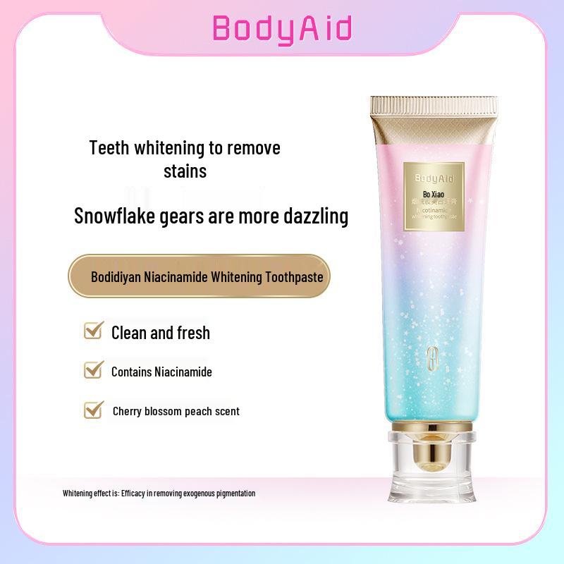 BodyAid Niacinamide Whitening Toothpaste: Refreshes, Whitens, and Freshens Breath.