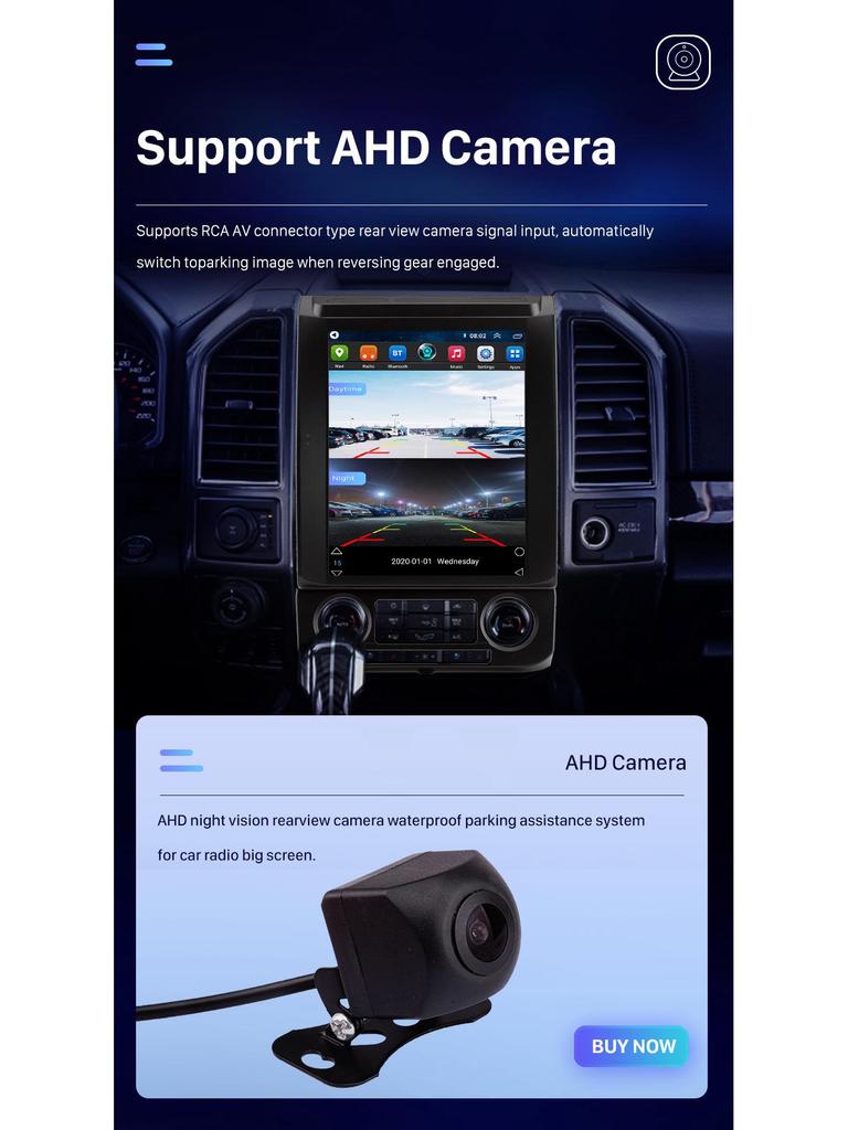 Fits 2015-2020 Ford Raptor F150: Android GPS, WiFi, Bluetooth, CarPlay Navigation System.
