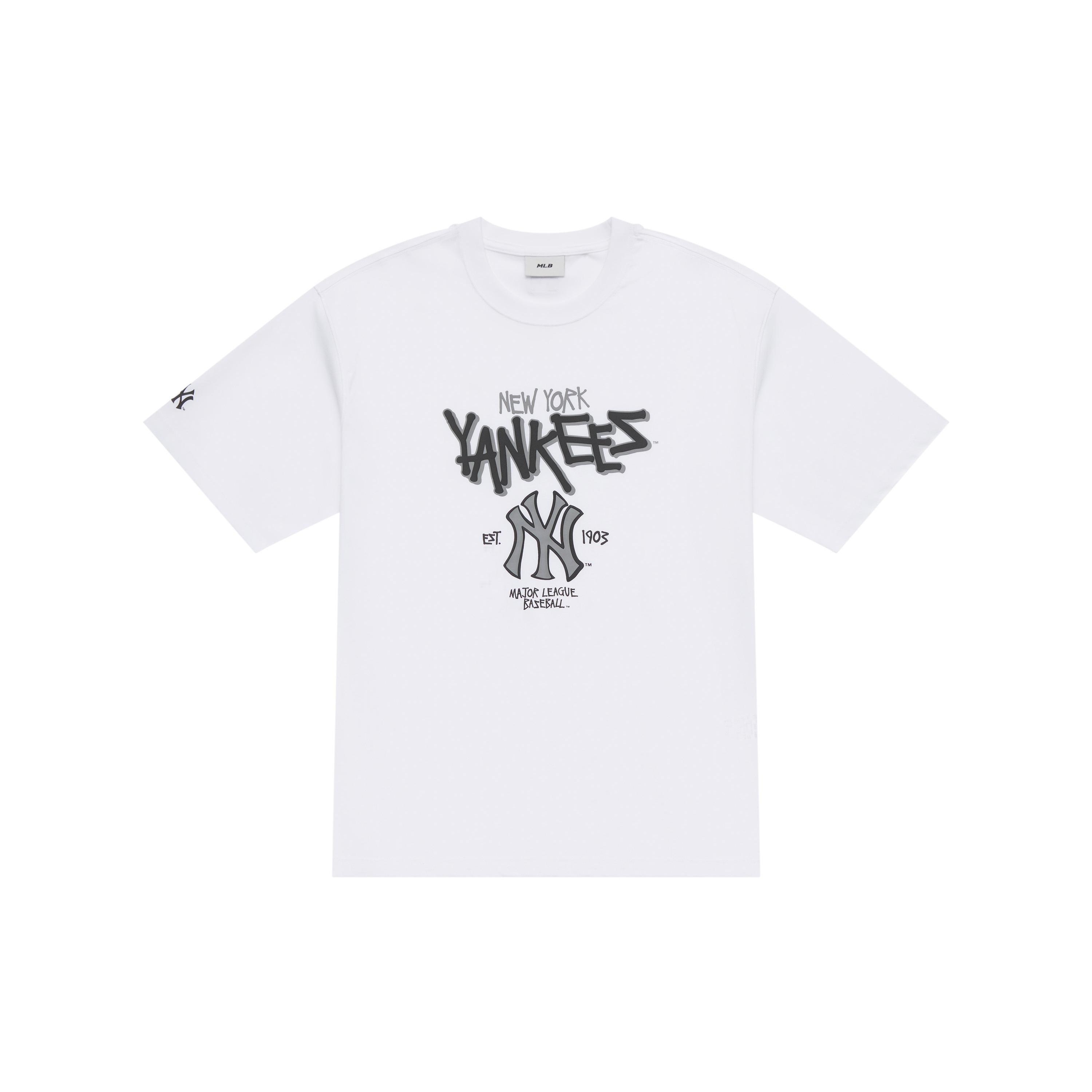 MLB New York Yankees Basic Collection SS25 T Shirt Unisex White 3ATSB0553-50WHS M