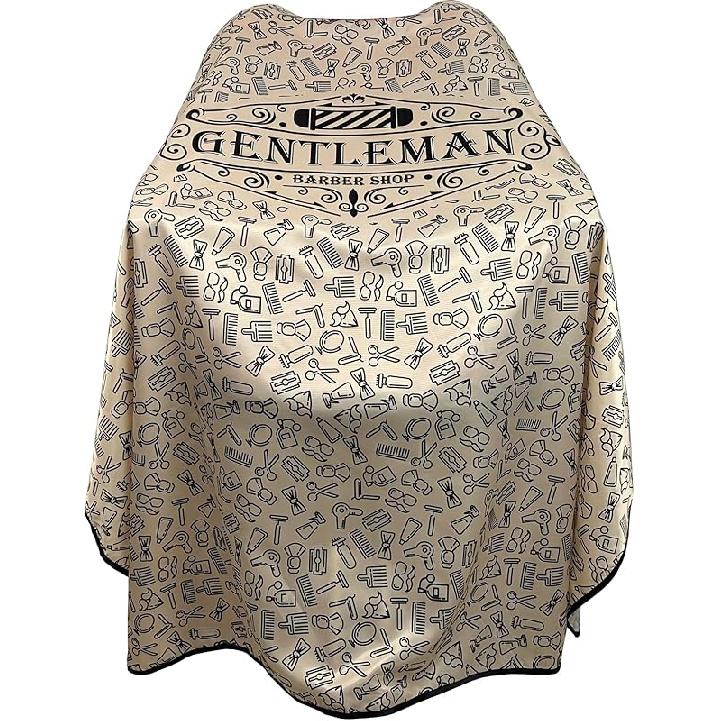 Парикмахерская накидка для мужчин, парикмахерская накидка с кнопками-защелками, водонепроницаемая, профессиональная, дизайнерская, накидка-халат - 63 x 56 дюймов