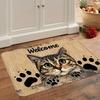 VIKAMA Cartoon Cute Cat Carpet Soft Doormat Welcome Mat Living Room Carpet Kitchen Rug Rug For Bedroom Outdoor Carpet Home Dec