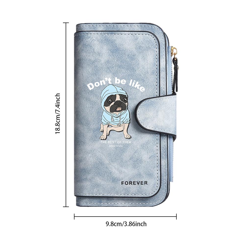 Cute Dog Print Long Wallet