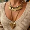 Stylish Heart/Round Pendant Necklace With Long Chain Simple Yet Stylish Accessory For Casual Or Formal Outfits