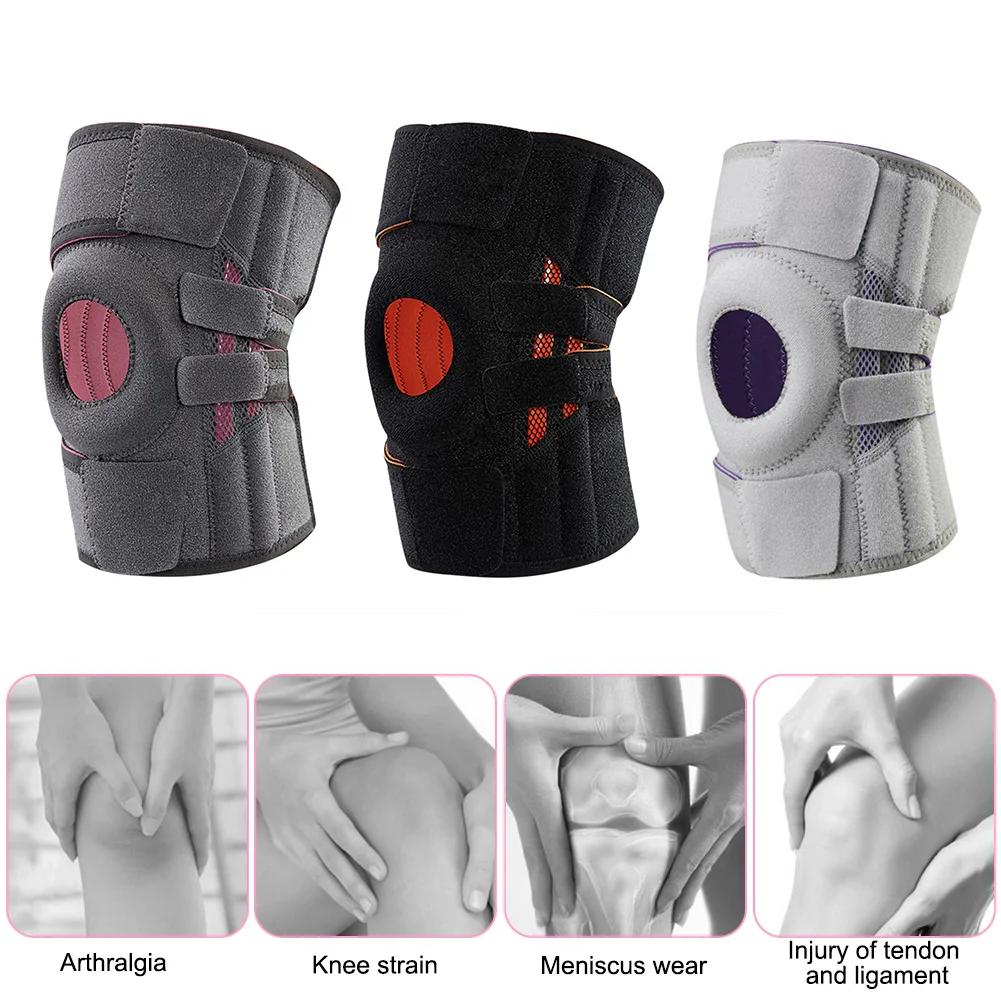 Orthopedic Knee Pad with Silicone Spring Knee Brace Support Joint Pain Relif Patella Protector Adjustable Kneepad Guard Meniscus