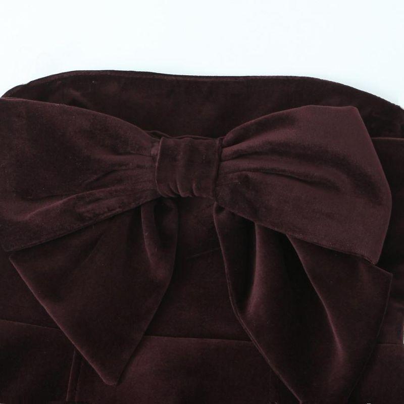 Kaslead New Arrival Women's Clothing Fashion Style Fashion Bowknot Decoration Velvet Short Dress 9118150