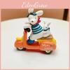 Resin Cartoon Dog Rabbit Figurine Ride Motorcycle For Home Office And Gift Party