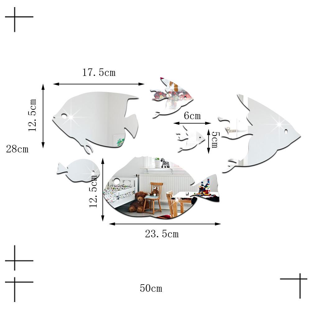 

Bubble Fish Wall Sticker - Acrylic Mirror Self-Adhesive for Kids Room or Kindergarten