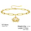 Cazador Cute Crab Charm With Clear Zircon Women's Bracelets Stainless Steel Paperclip Chain Bracelet Trendy Jewelry Gift 2026