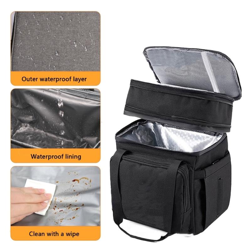 Strong Thermal Hand Bag with Multiple Pockets Leakproof Design Food Carriers for Office Meals Beach Trip & Daily Commute