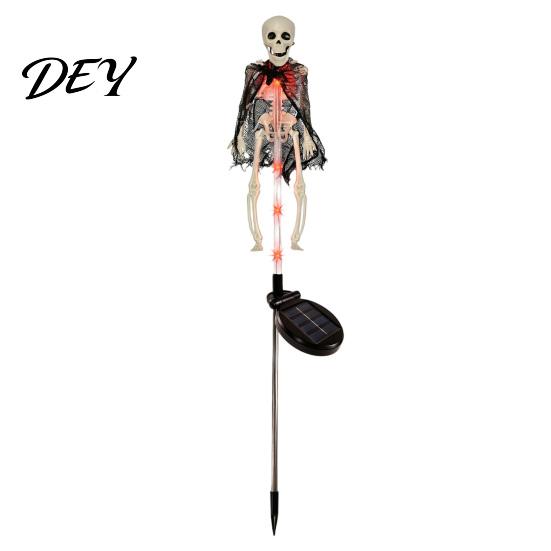 Creepy Halloween Yard Accessories Solar Bat Garden Lights, Realistic Skeleton Pathway Decor, Waterproof LED Decorations Spooky Stake Light for Outdoor