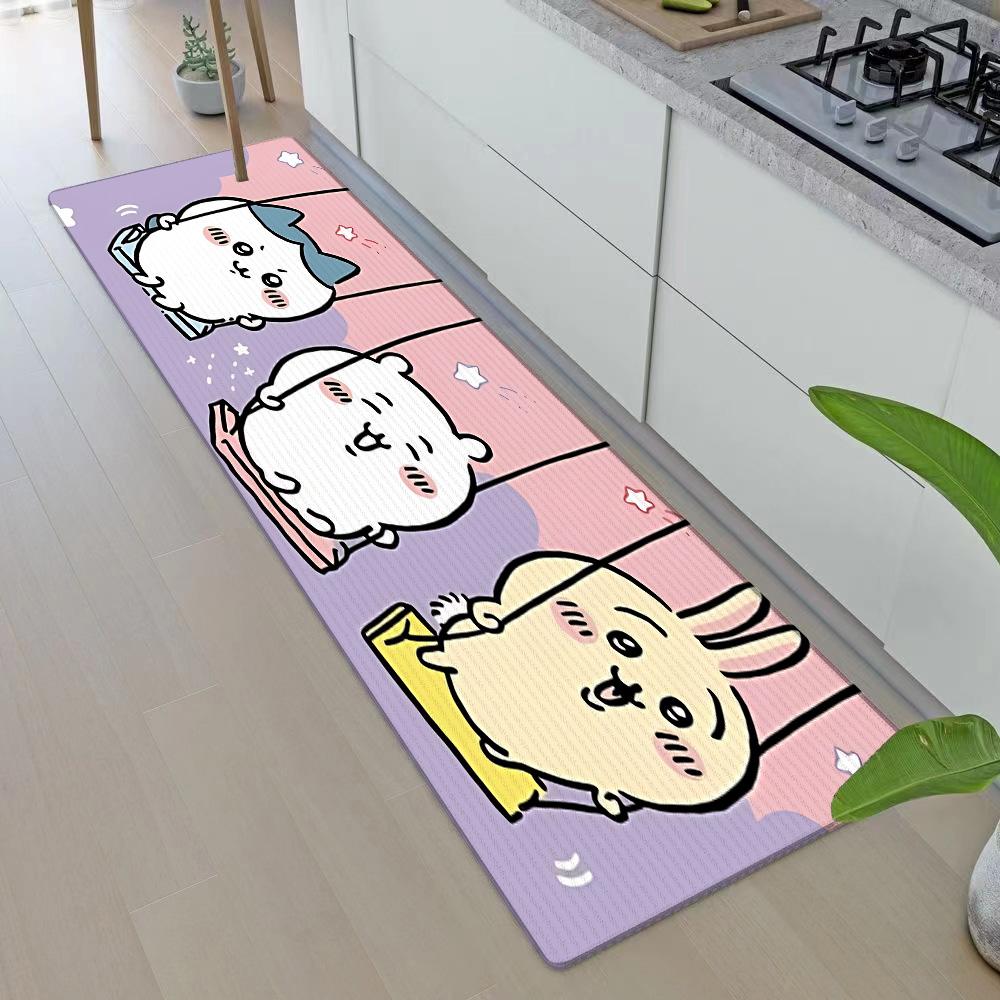 Entrance Front Door Doormat Anime Chiikawas Non-slip Kitchen Rug Living Room Rugs Balcony Bathroom Foot Mat Floor Mats Carpet