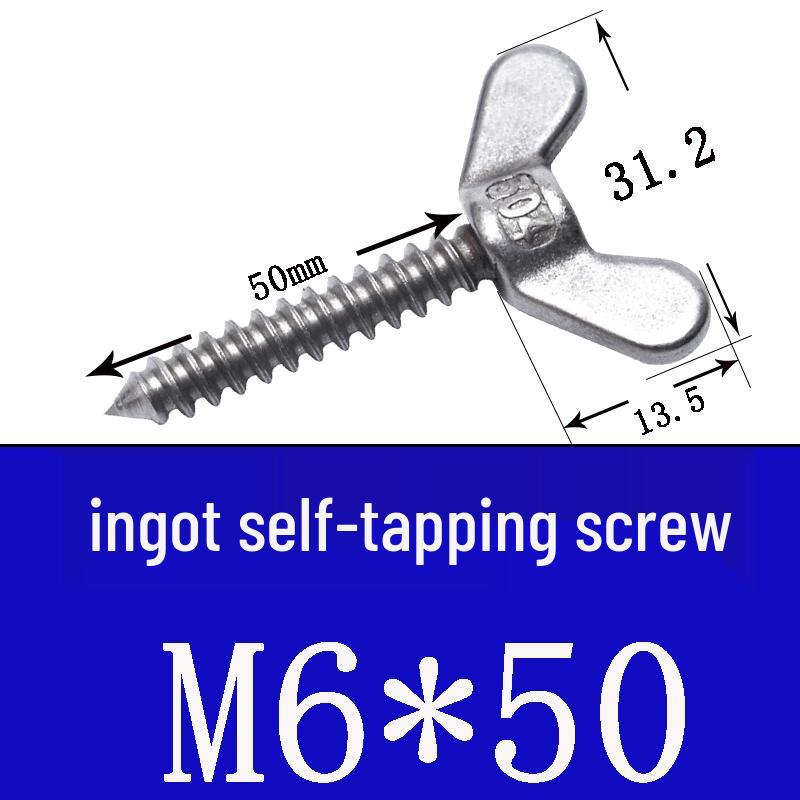 Stainless Steel 304 Eye Bolt, Self-Tapping Screw Eyelet, Butterfly Hand-Tight Self-Sheep Horn Nails